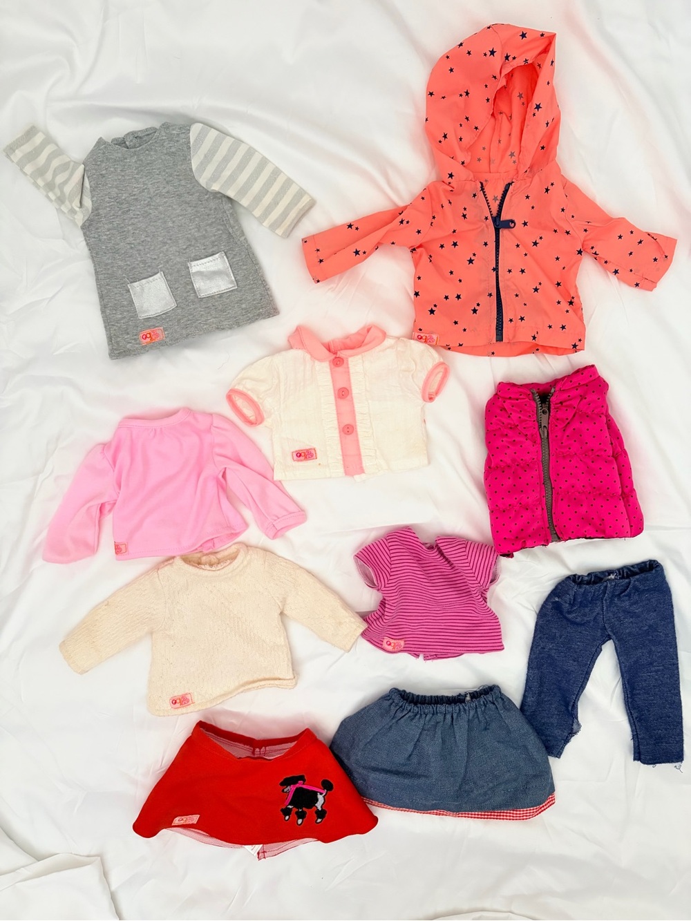 Our Generation Doll Clothes
Assorted Outfits Lot Tops
Skirt Dress Jacket